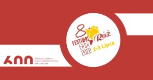 Grafika festiwalu - 8 Festiwal Róż Łaska 2-3 lipca 2022 roku