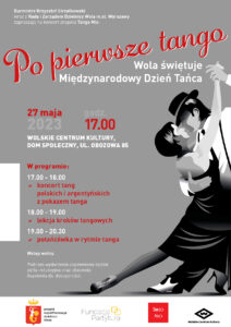Plakat "Po pierwsze tango - Wola świętuje Międzynarodowy Dzień Tańce