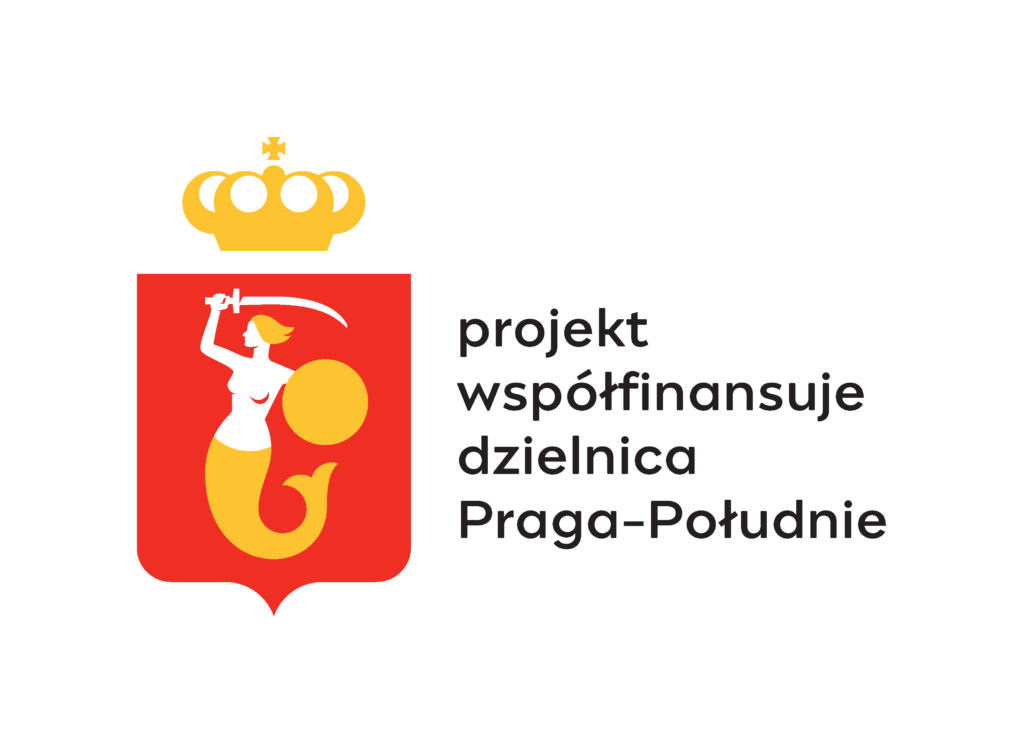 Znak promocyjny Warszawa - współfinansuje dzielnica Praga-Południe