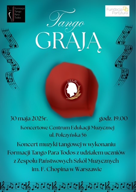 Plakat koncertu Tango grają na Bednarskiej